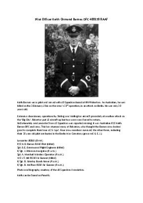 A preview of a PDF biography for Barnes, Keith Ormond
